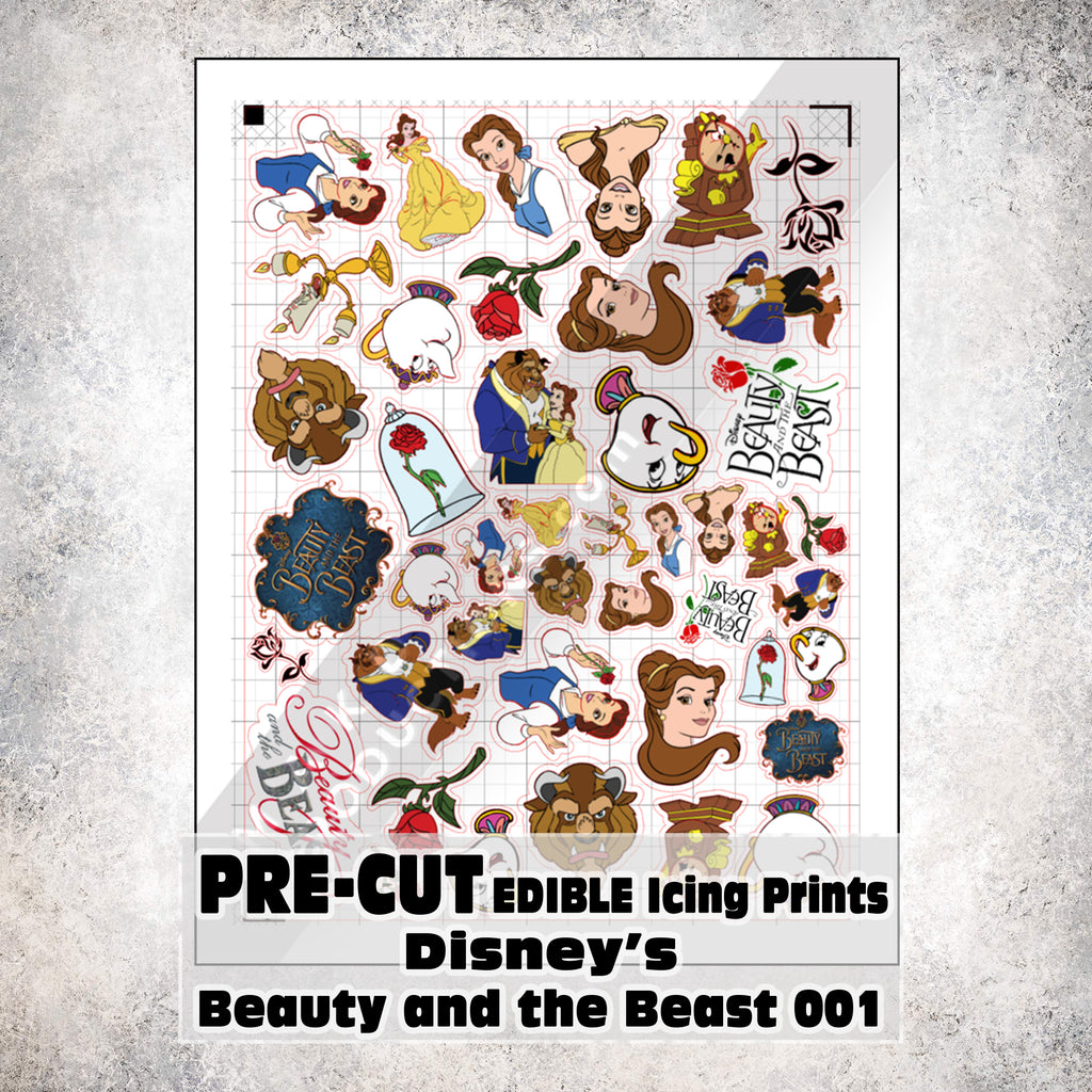 MAK D Productions Pre-Cut Edible Printed Disney's Beauty And The Beast 001 Icing Sugar Sheet Fondant Cake / Cup Cake Decoration Graphics (Copy)