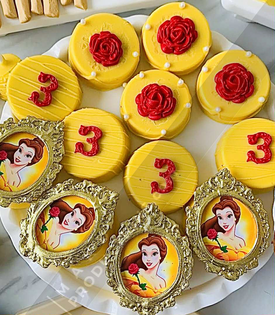 MAK D Productions Pre-Cut Edible Printed Disney's Beauty And The Beast 001 Icing Sugar Sheet Fondant Cake / Cup Cake Decoration Graphics (Copy)