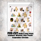 MAK D Productions Pre-Cut Edible Printed Classic Winnie the Pooh Cup Cake Circles Icing Sugar Sheet Fondant Cake / Cup Cake Decoration Graphics
