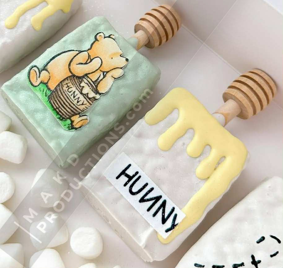 MAK D Productions Pre-Cut Edible Printed Classic Winnie the Pooh Green Balloons Icing Sugar Sheet Fondant Cake / Cup Cake Decoration Graphics