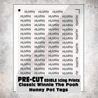 MAK D Productions Pre-Cut Edible Printed Classic Winnie the Pooh Hunny Jar Label Tags Icing Sugar Sheet Fondant Cake / Cup Cake Decoration Graphics
