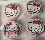 MAK D Productions Pre-Cut Edible Printed Kawaii Kitty Cat Hello Kitten 001 Icing Sugar Sheet Fondant Cake / Cup Cake Decoration Graphics