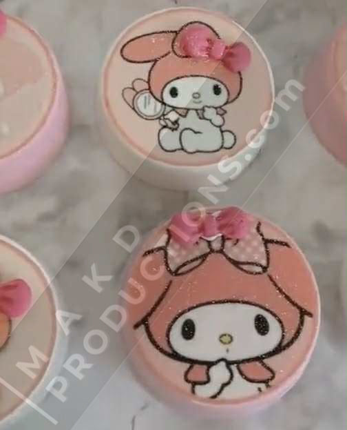 MAK D Productions Pre-Cut Edible Printed Kawaii Kitty Cat Hello Kitten 001 Icing Sugar Sheet Fondant Cake / Cup Cake Decoration Graphics