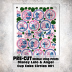 MAK D Productions Pre-Cut Edible Printed Lelo and Angel Cup Cake Circles 001 Icing Sugar Sheet Fondant Cake / Cup Cake Decoration Graphics
