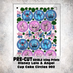 MAK D Productions Pre-Cut Edible Printed Lelo and Angel Cup Cake Circles 002 Icing Sugar Sheet Fondant Cake / Cup Cake Decoration Graphics