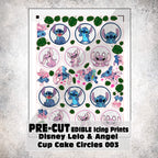 MAK D Productions Pre-Cut Edible Printed Lelo and Angel Cup Cake Circles 003 Icing Sugar Sheet Fondant Cake / Cup Cake Decoration Graphics