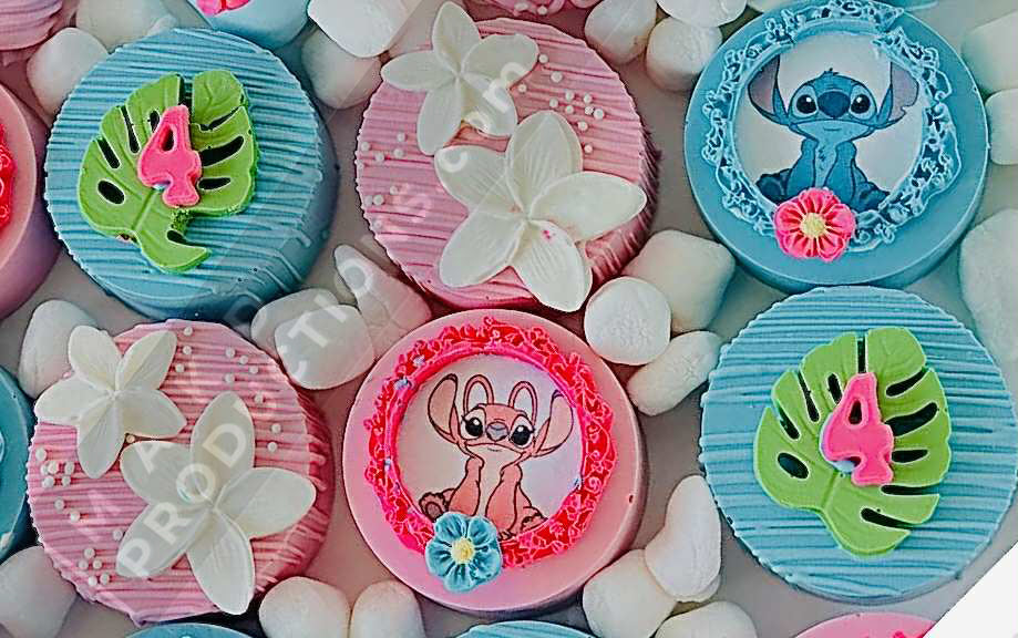 MAK D Productions Pre-Cut Edible Printed Lelo and Stitch Angel Scrump Icing Sugar Sheet Fondant Cake / Cup Cake Decoration Graphics