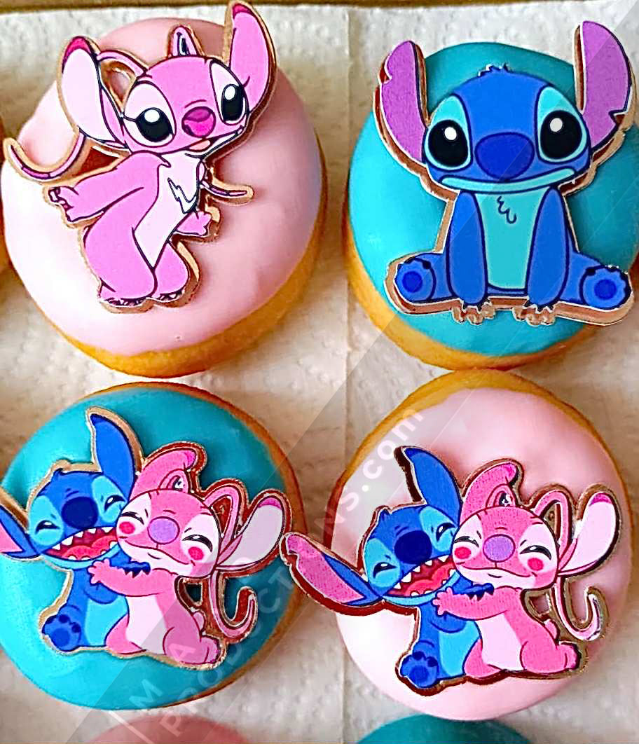 MAK D Productions Pre-Cut Edible Printed Lelo and Stitch Angel Scrump Icing Sugar Sheet Fondant Cake / Cup Cake Decoration Graphics