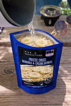 MAK D Productions Bananas & Cream Oatmeal Freeze Dried Meal Camping Hunting Preppers Kayaking Backpacking Hiking Breakfast Easy Bag Food