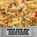 MAK D Productions Sausage Farmhouse Hashbrowns w/ Peppers & Onions Freeze Dried Meal Camping Hunting Preppers Backpacking Hiking Breakfast