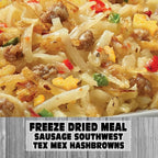 MAK D Productions Sausage Southwest Tex-Mex Hashbrowns HOT Freeze Dried Meal Camping Hunting Preppers Kayaking Backpacking Hiking Breakfast