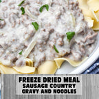 MAK D Productions Pork Sausage Gravy & Noodles Freeze Dried Meal Camping Hunting Preppers Backpacking Hiking Kayaking Fishing Easy Bag Food