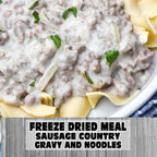 MAK D Productions Pork Sausage Gravy & Noodles Freeze Dried Meal Camping Hunting Preppers Backpacking Hiking Kayaking Fishing Easy Bag Food
