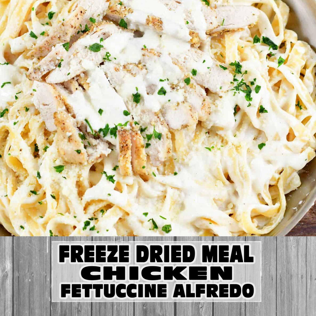 MAK D Productions Chicken Fettuccine Alfredo Pasta Freeze Dried Meal Camping Hunting Preppers Backpacking Hiking Kayaking Fishing Bag Food