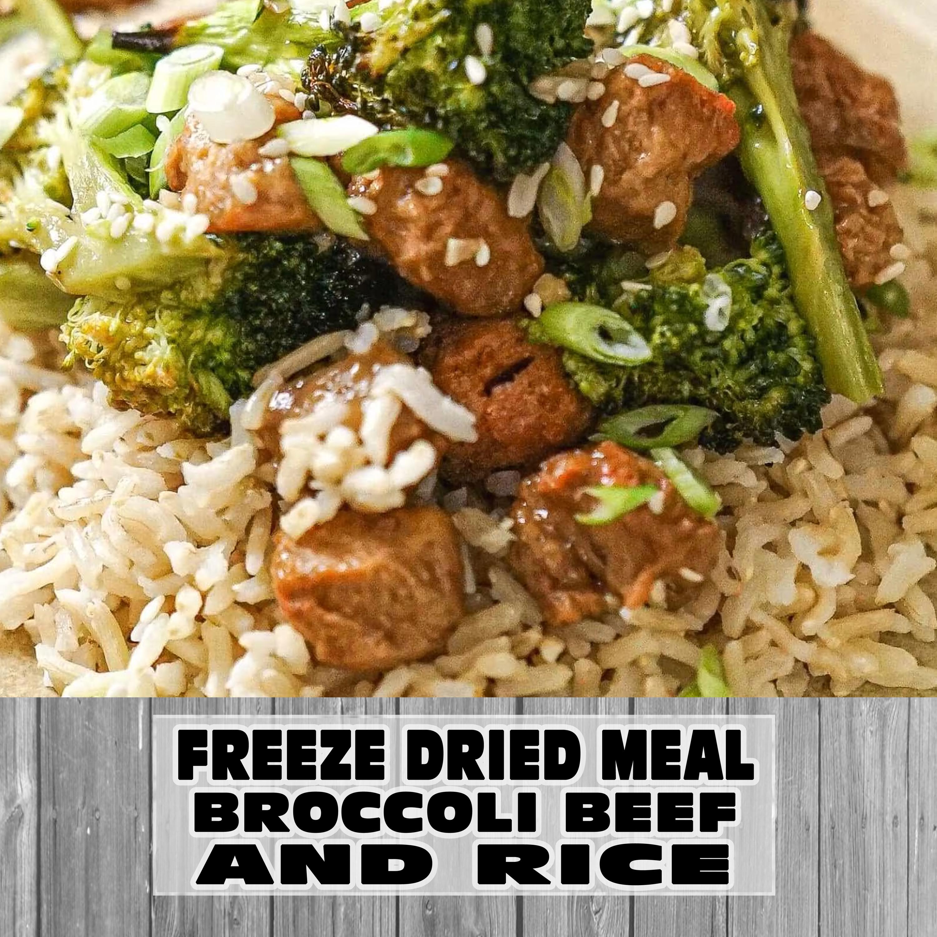 MAK D Productions Beef Steak Broccoli and Rice Freeze Dried Meal Camping Hunting Preppers Backpacking Hiking Kayaking Fishing Easy Bag Food