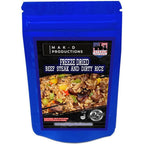 MAK D Productions Beef Steak And Dirty Rice Freeze Dried Meal Camping Hunting Preppers Backpacking Hiking Kayaking Fishing Easy Bag Food