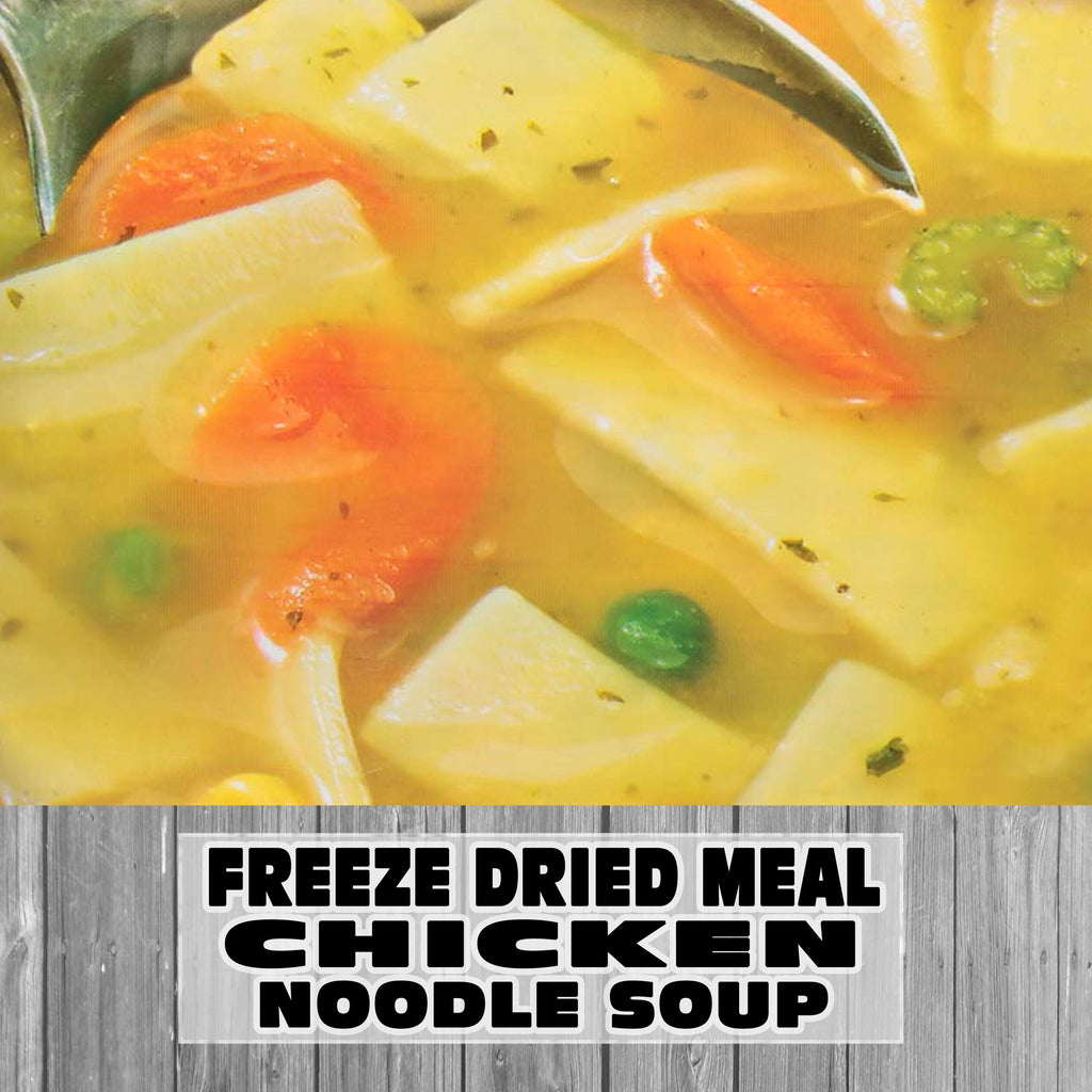 MAK D Productions Chicken Noodle Soup Freeze Dried Meal Camping Hunting Preppers Backpacking Hiking Kayaking Fishing Bag Food