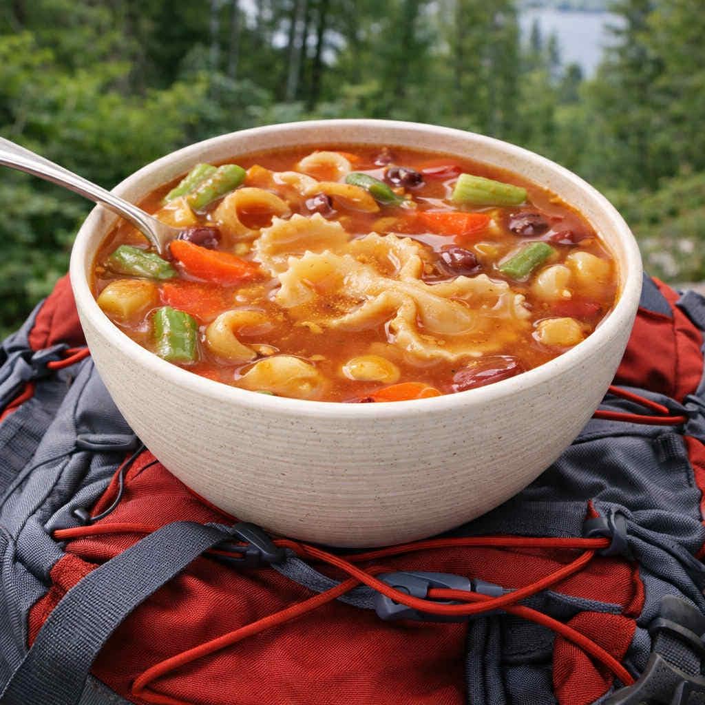 MAK D Productions Meatless Minestrone Soup Freeze Dried Meal Camping Hunting Preppers Backpacking Hiking Kayaking Fishing Bag Food