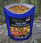 MAK D Productions Chicken Jalapeno Cajun Rice (HOT) Freeze Dried Meal Camping Hunting Preppers Backpacking Hiking Kayaking Fishing Bag Food