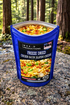 MAK D Productions Chicken Bacon Jalapeno Cheddar Macaroni (HOT) Freeze Dried Meal Camping Hunting Preppers Backpacking Hiking Kayaking Food