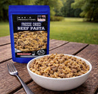 MAK D Productions Beef Pasta Freeze Dried Meal Camping Hunting Preppers Backpacking Hiking Kayaking Fishing  Emergency Prep Easy Bag Food