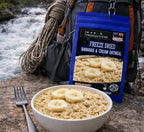 MAK D Productions Bananas & Cream Oatmeal Freeze Dried Meal Camping Hunting Preppers Kayaking Backpacking Hiking Breakfast Easy Bag Food