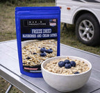 MAK D Productions Blueberries and Cream Oatmeal Freeze Dried Meal Camping Hunting Preppers Kayaking Backpacking Hiking Breakfast Bag Food