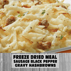 MAK D Productions Pork Sausage Gravy Hashbrowns Freeze Dried Meal Camping Hunting Preppers Kayaking Backpacking Hiking Breakfast Bag Food