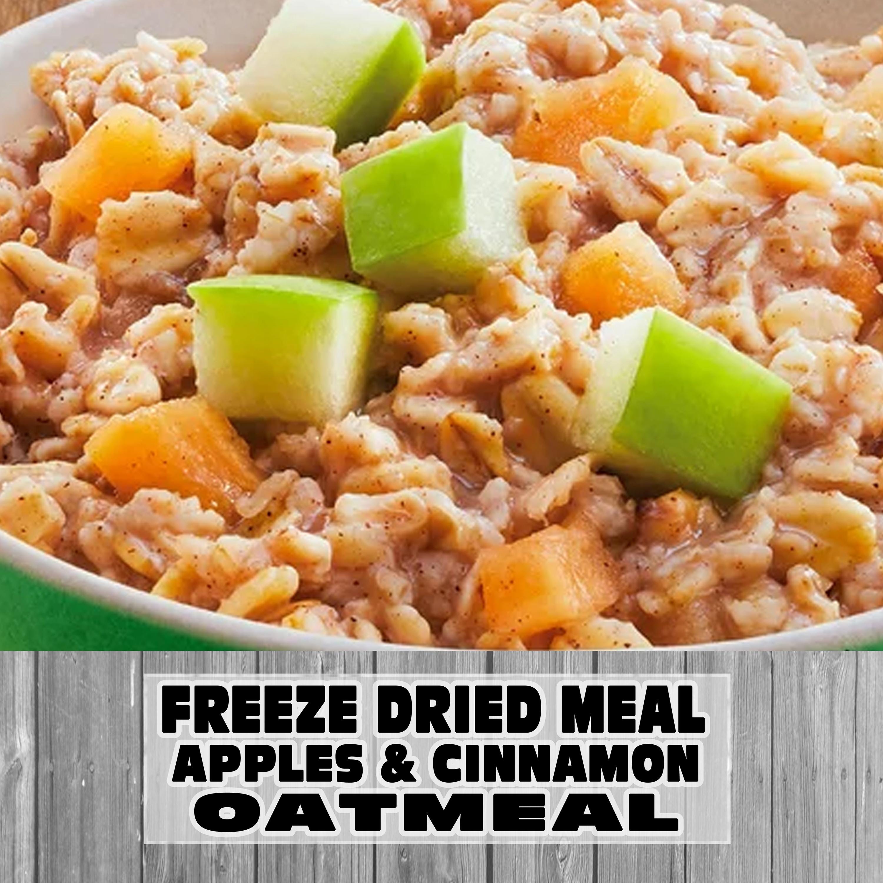 MAK D Productions Apples & Cinnamon Oatmeal Freeze Dried Meal Camping Hunting Preppers Kayaking Backpacking Hiking Breakfast Easy Bag Food