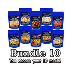 MAK D Productions 10 Pack Meal Deal for 12.50 each (125.00) Freeze Dried Meals - You Choose Your Meals Camping Hunting Preppers Backpacking