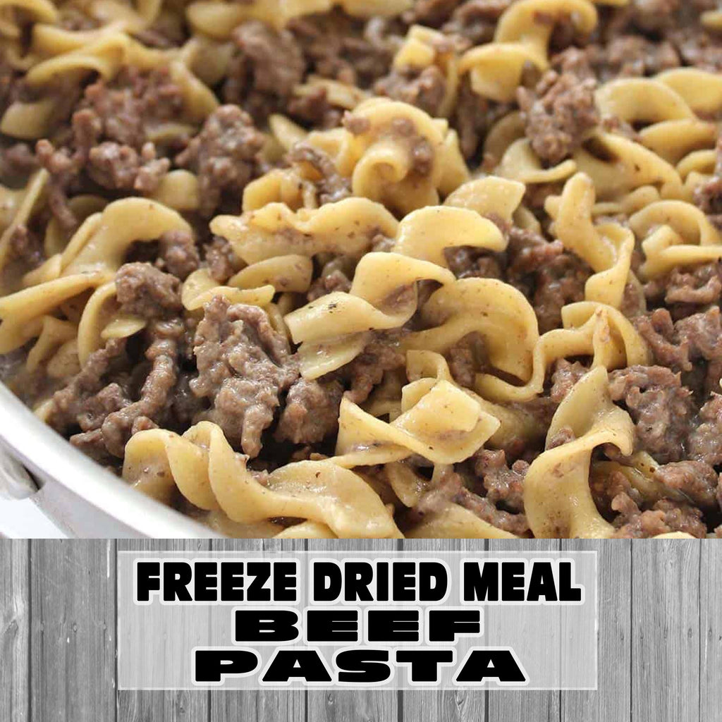 MAK D Productions Beef Pasta Freeze Dried Meal Camping Hunting Preppers Backpacking Hiking Kayaking Fishing  Emergency Prep Easy Bag Food
