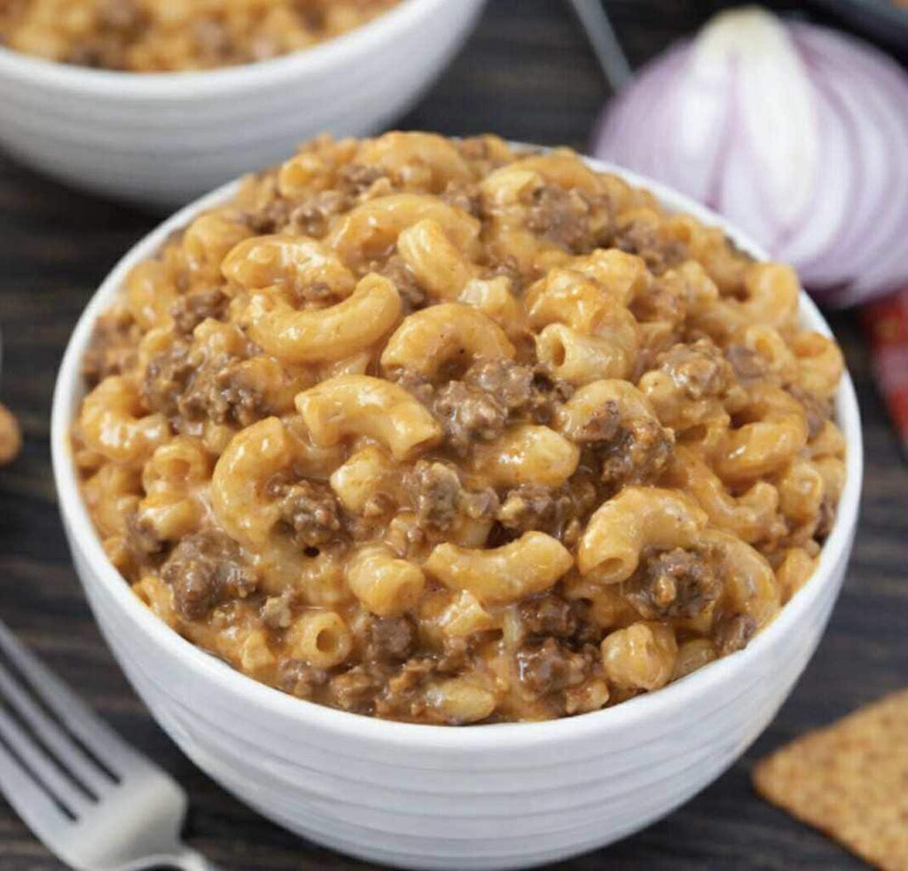 MAK D Productions Beefy Cheesy Macaroni Freeze Dried Meal Camping Hunting Preppers Backpacking Hiking Kayaking Fishing Easy Bag Food