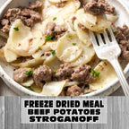 MAK D Productions Beef Pasta Potatoes Stroganoff Freeze Dried Meal Camping Hunting Prepper Backpacking Hiking Kayaking Fishing Easy Bag Food