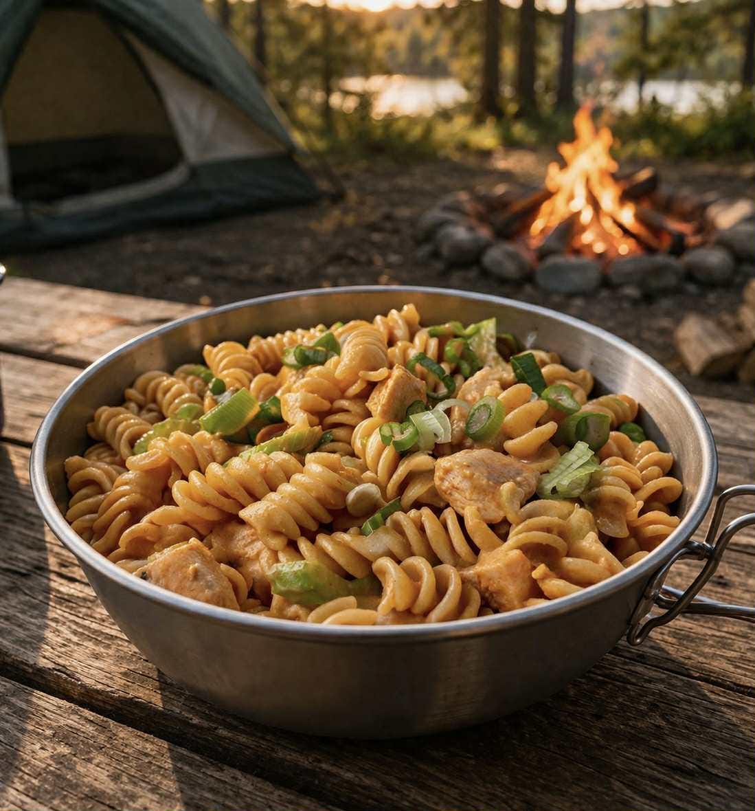 MAK D Productions Buffalo Chicken Spiral Pasta Freeze Dried Meal Camping Hunting Preppers Backpacking Hiking Kayaking Fishing Easy Bag Food