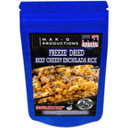 MAK D Productions Beef Cheesy Enchilada Rice Freeze Dried Meal Camping Hunting Preppers Backpacking Hiking Kayaking Fishing Easy Bag Food