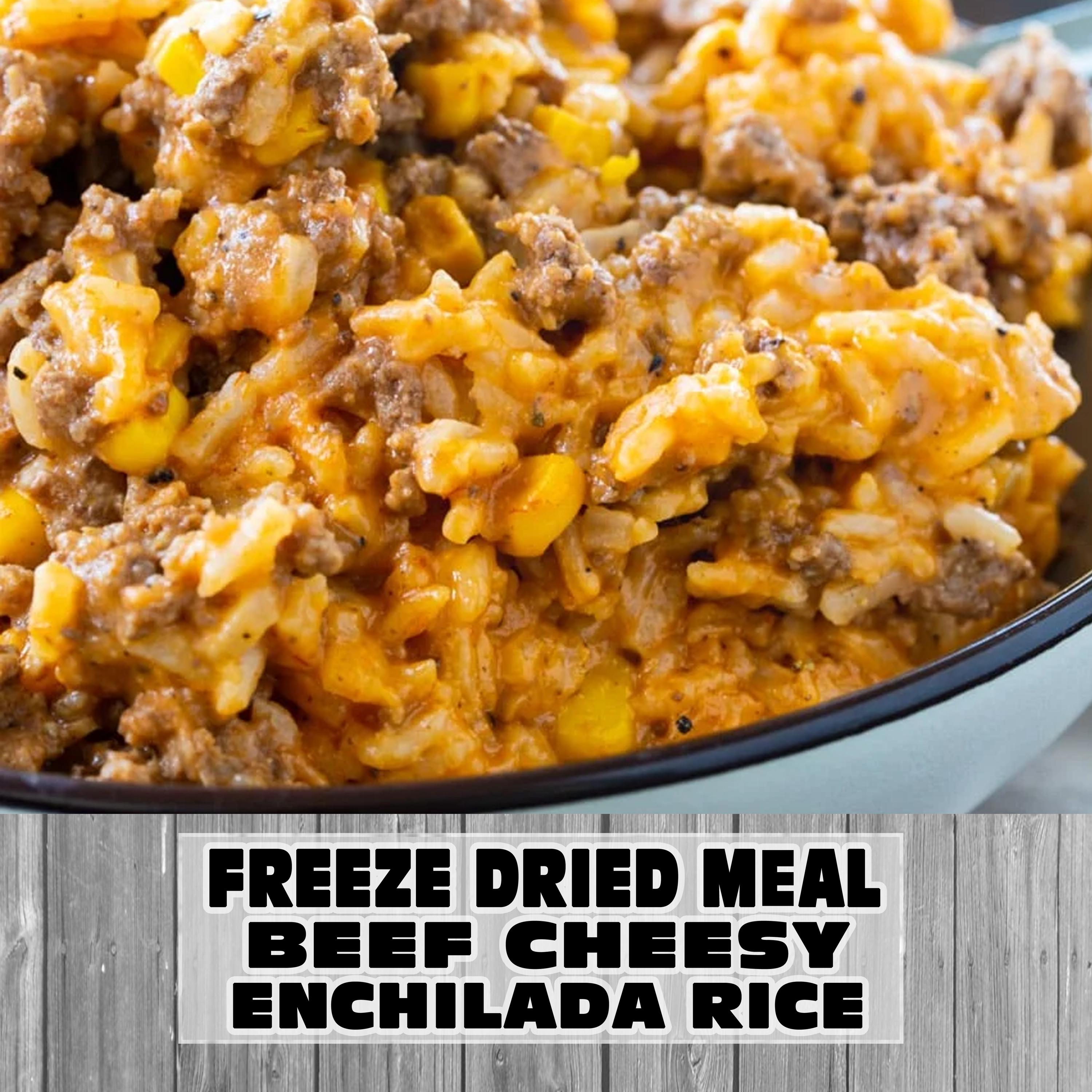 MAK D Productions Beef Cheesy Enchilada Rice Freeze Dried Meal Camping Hunting Preppers Backpacking Hiking Kayaking Fishing Easy Bag Food