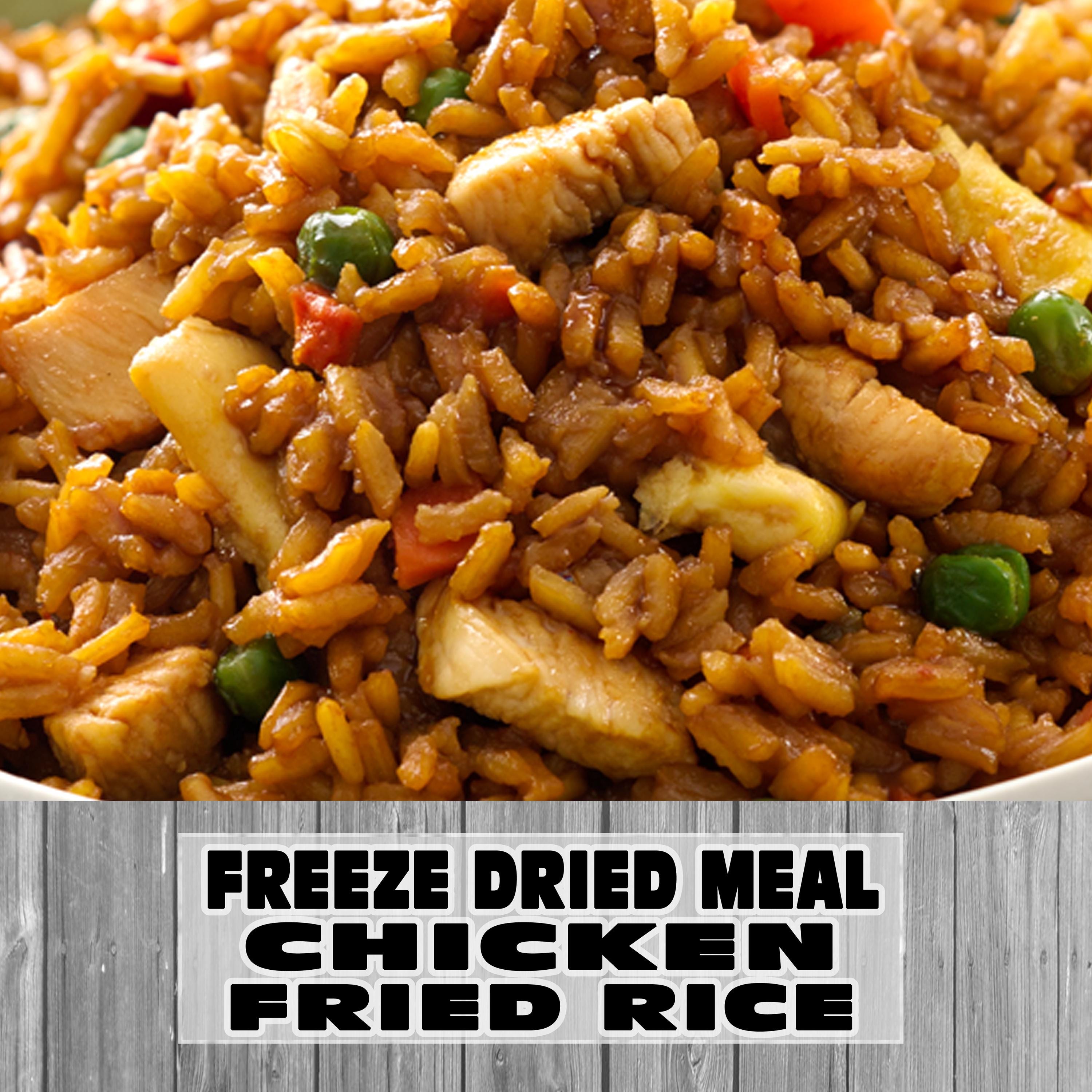 MAK D Productions Chicken Fried Rice Freeze Dried Meal Camping Hunting Preppers Backpacking Hiking Kayaking Fishing Easy Bag Food