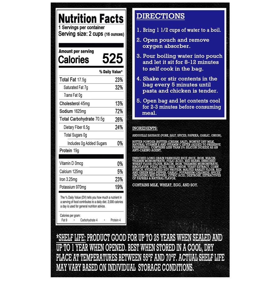 MAK D Productions Pork Sausage Red Beans and Rice Freeze Dried Meal Camping Hunting Preppers Backpacking Hiking Kayaking Fishing Bag Food