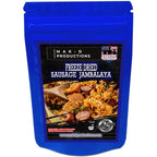 MAK D Productions Pork Sausage Jambalaya Rice Freeze Dried Meal Camping Hunting Preppers Backpacking Hiking Kayaking Fishing Bag Food