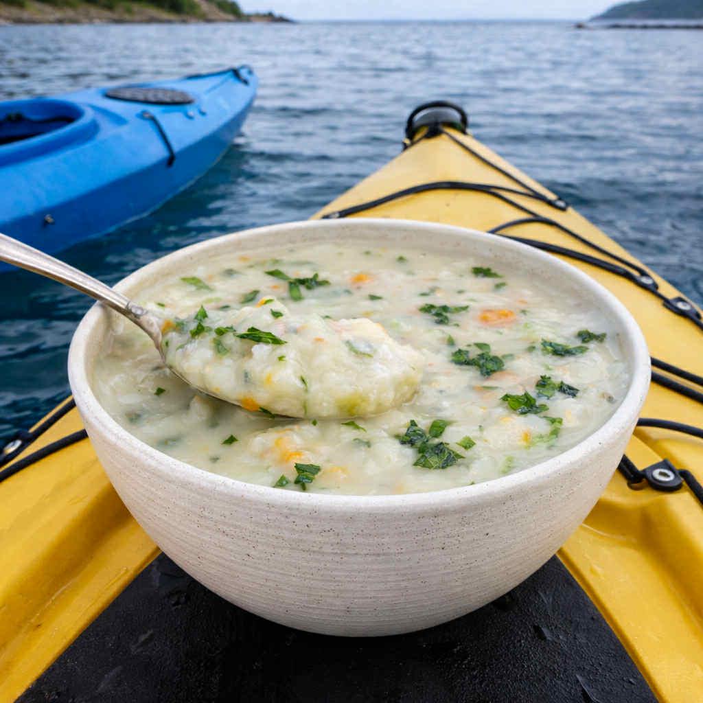 MAK D Productions Meatless Creamy Potato Soup Freeze Dried Meal Camping Hunting Preppers Backpacking Hiking Kayaking Fishing Bag Food