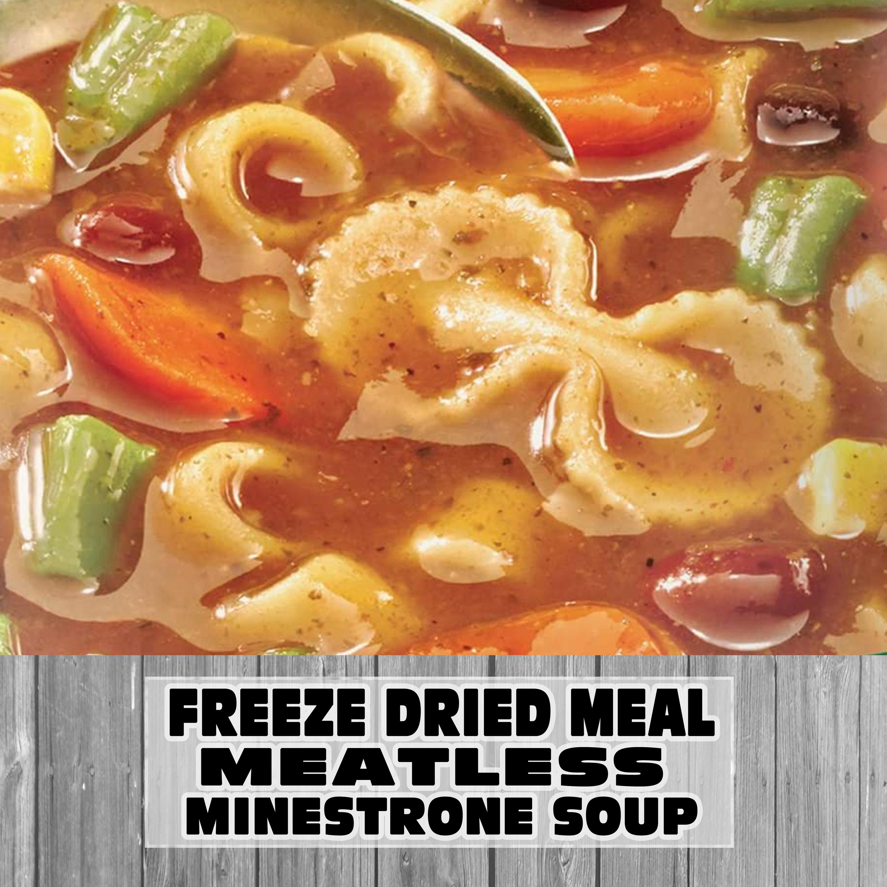 MAK D Productions Meatless Minestrone Soup Freeze Dried Meal Camping Hunting Preppers Backpacking Hiking Kayaking Fishing Bag Food