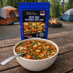 MAK D Productions Vegetable Beef Soup Freeze Dried Meal Camping Hunting Preppers Backpacking Hiking Kayaking Fishing Emergency Prep Bag Food