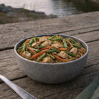 MAK D Productions Chicken Teriyaki Lo Mein Pasta Freeze Dried Meal Camping Hunting Preppers Backpacking Hiking Kayaking Fishing Bag Food
