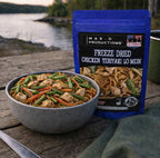 MAK D Productions Chicken Teriyaki Lo Mein Pasta Freeze Dried Meal Camping Hunting Preppers Backpacking Hiking Kayaking Fishing Bag Food