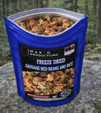 MAK D Productions Pork Sausage Red Beans and Rice Freeze Dried Meal Camping Hunting Preppers Backpacking Hiking Kayaking Fishing Bag Food