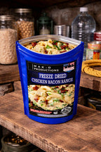 MAK D Productions Chicken Bacon Ranch Macaroni Pasta Freeze Dried Meal Camping Hunting Preppers Backpacking Hiking Kayaking Easy Bag Food
