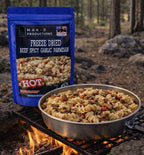 MAK D Productions Beef Spicy Garlic Parmesan Pasta Freeze Dried Meal Camping Hunting Preppers Backpacking Hiking Kayaking Easy Bag Food Prep