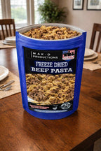 MAK D Productions Beef Pasta Freeze Dried Meal Camping Hunting Preppers Backpacking Hiking Kayaking Fishing  Emergency Prep Easy Bag Food